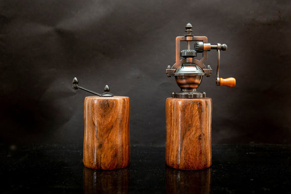 Wooden salt and pepper mill made fron tanga tanga