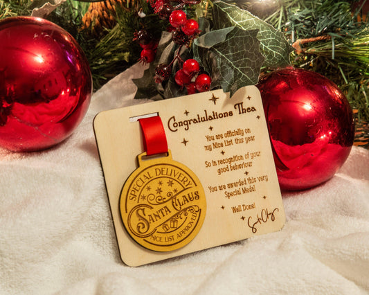 Nice List Medal And Naughty Or Nice List Plaque - woodnlotsoflove