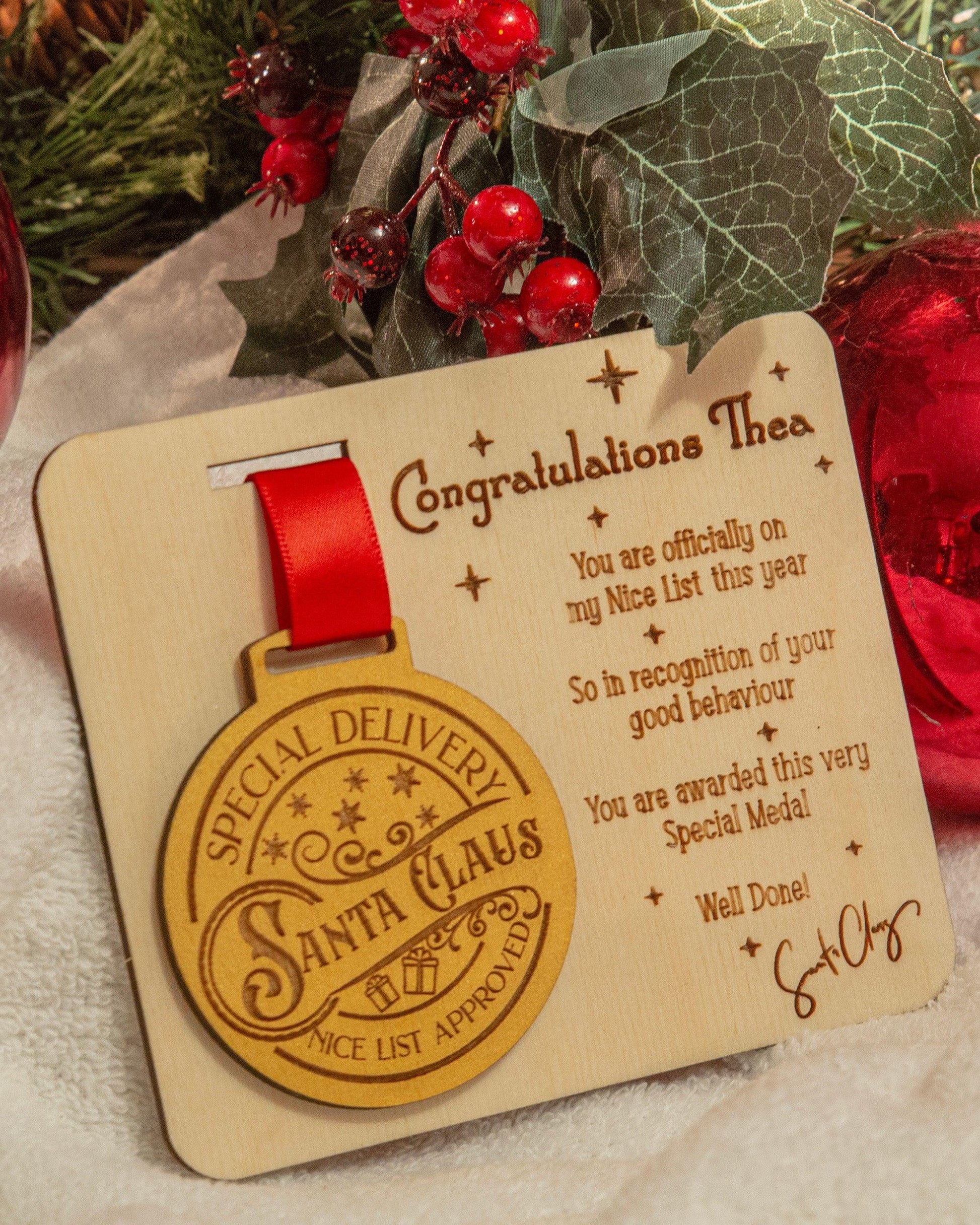 Nice List Medal And Naughty Or Nice List Plaque - woodnlotsoflove