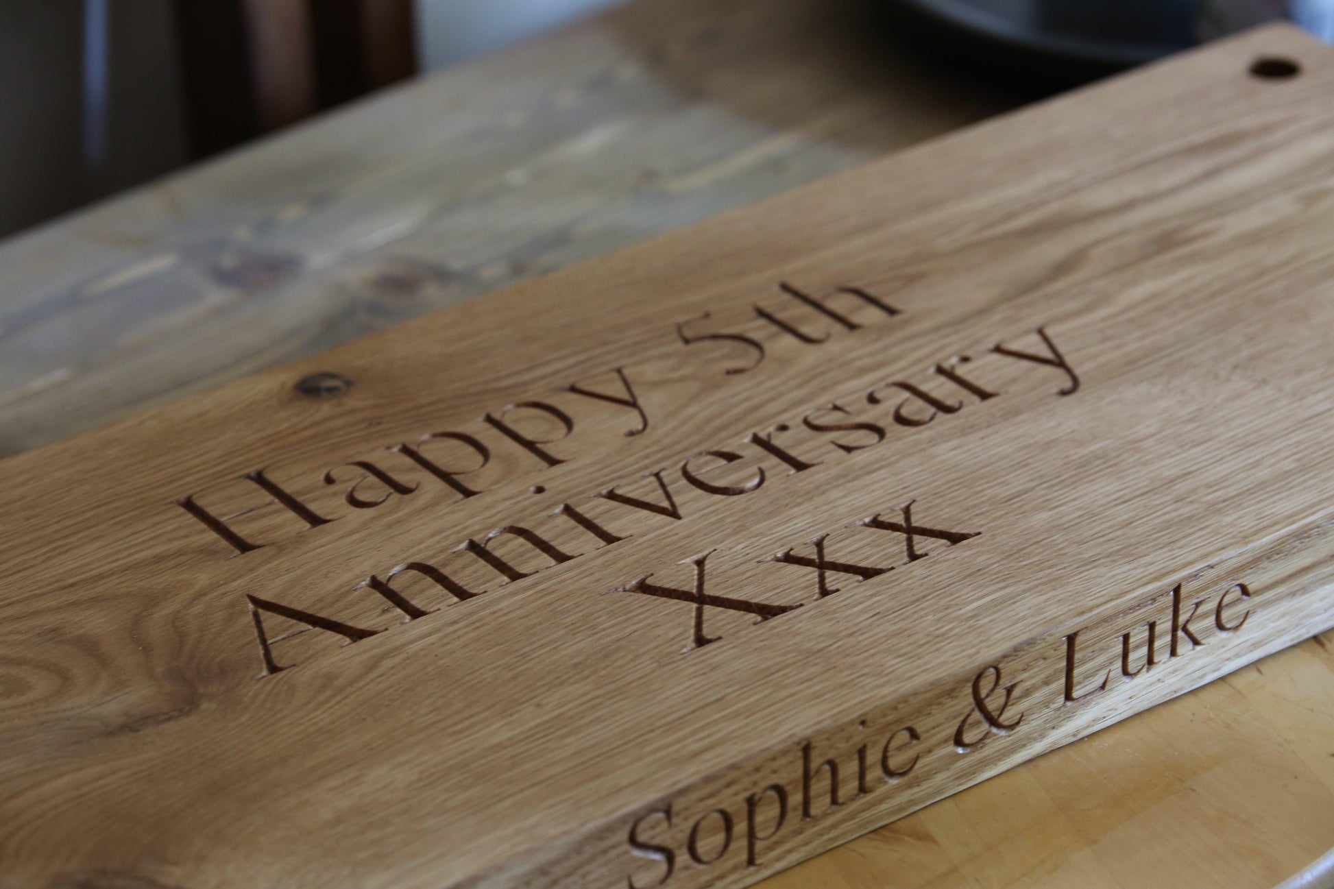 60cm Oak Swing - Carved Text On Two Sides - woodnlotsoflove