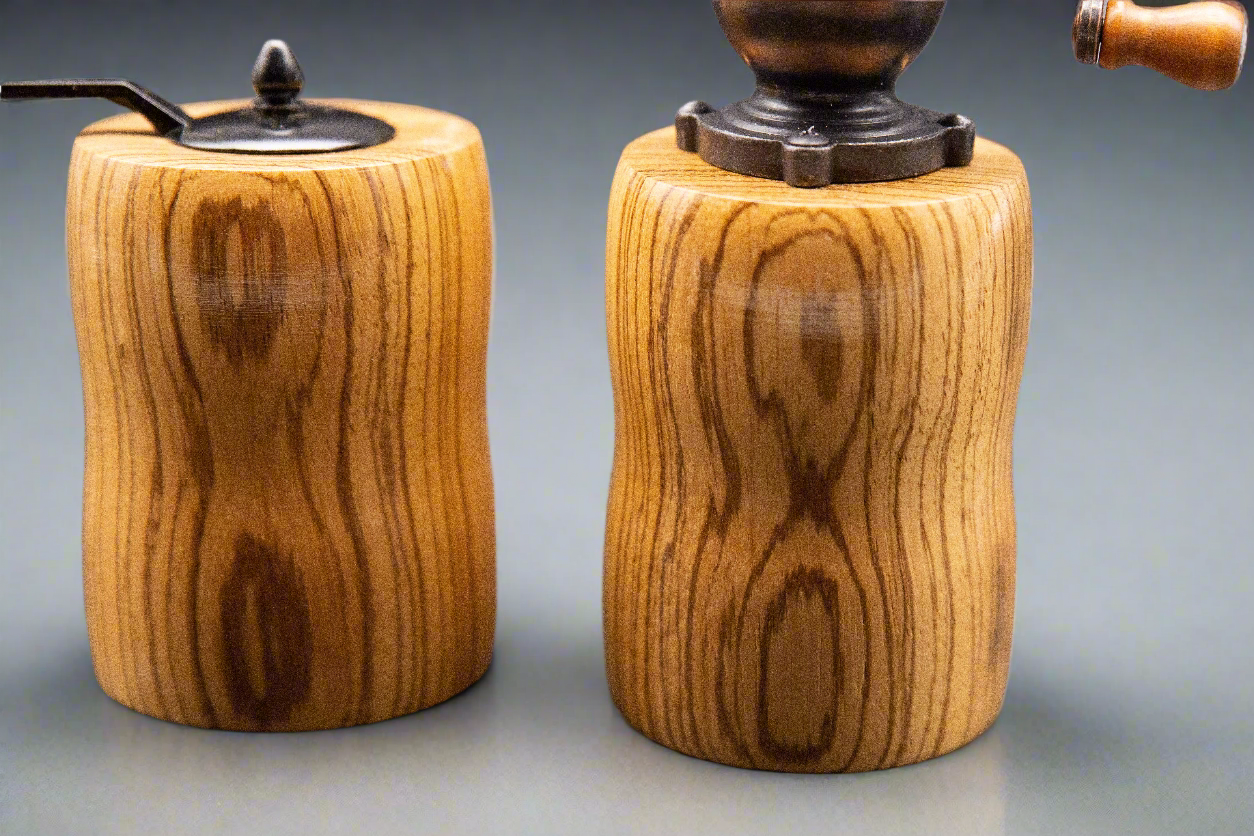 Salt And Pepper Mill Made From Zebrano