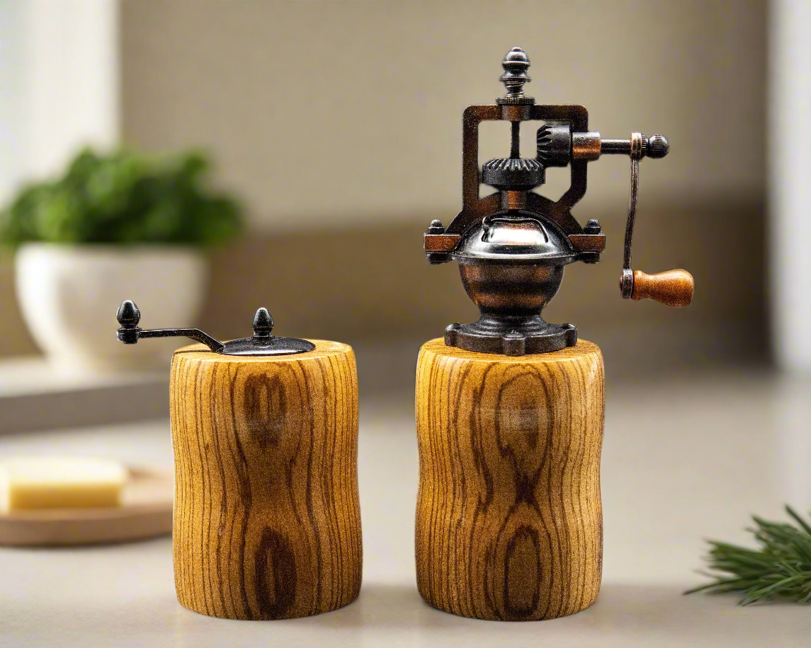 Salt And Pepper Mill Made From Zebrano