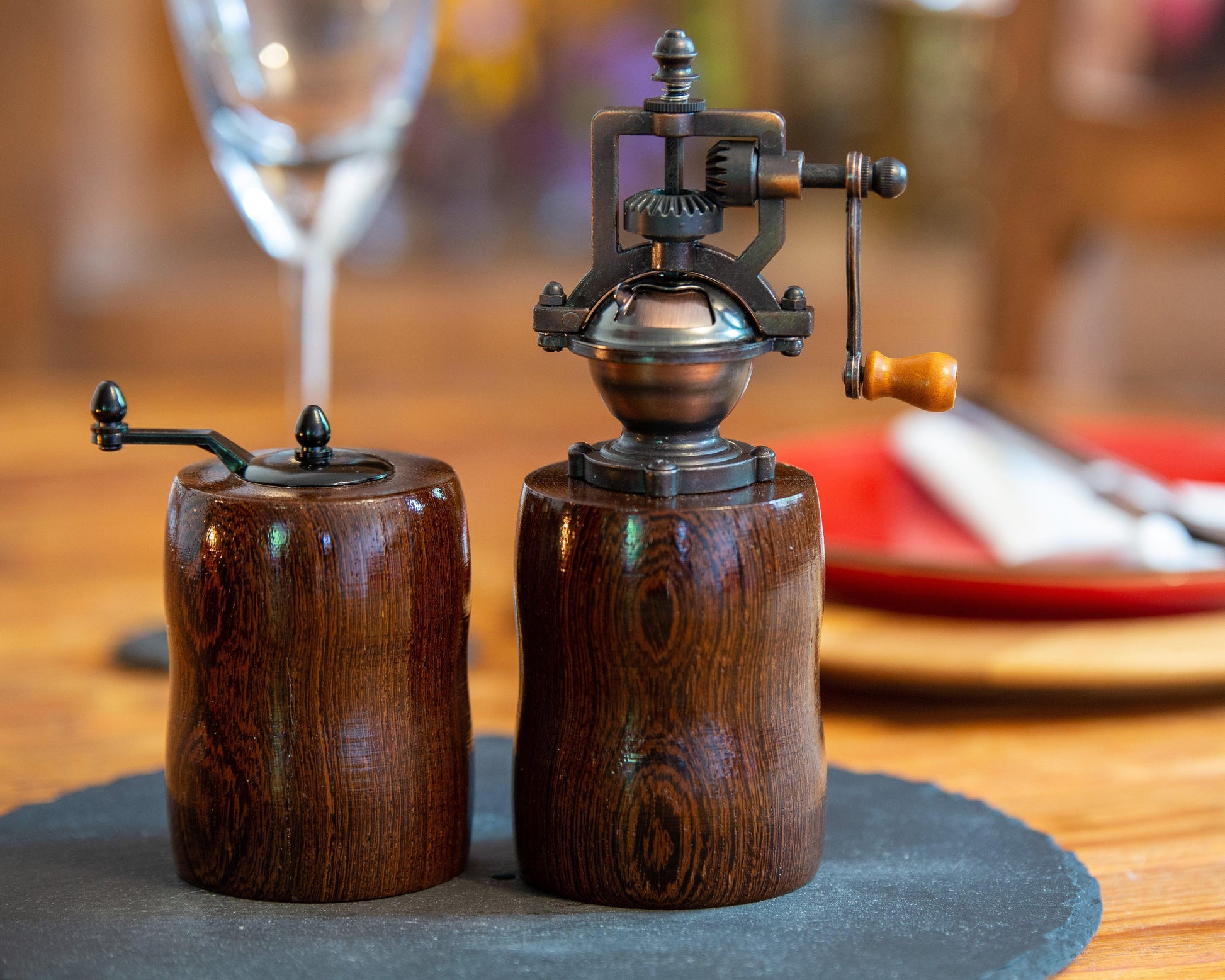 Salt And Pepper Mill Made From Panga Panga - woodnlotsoflove