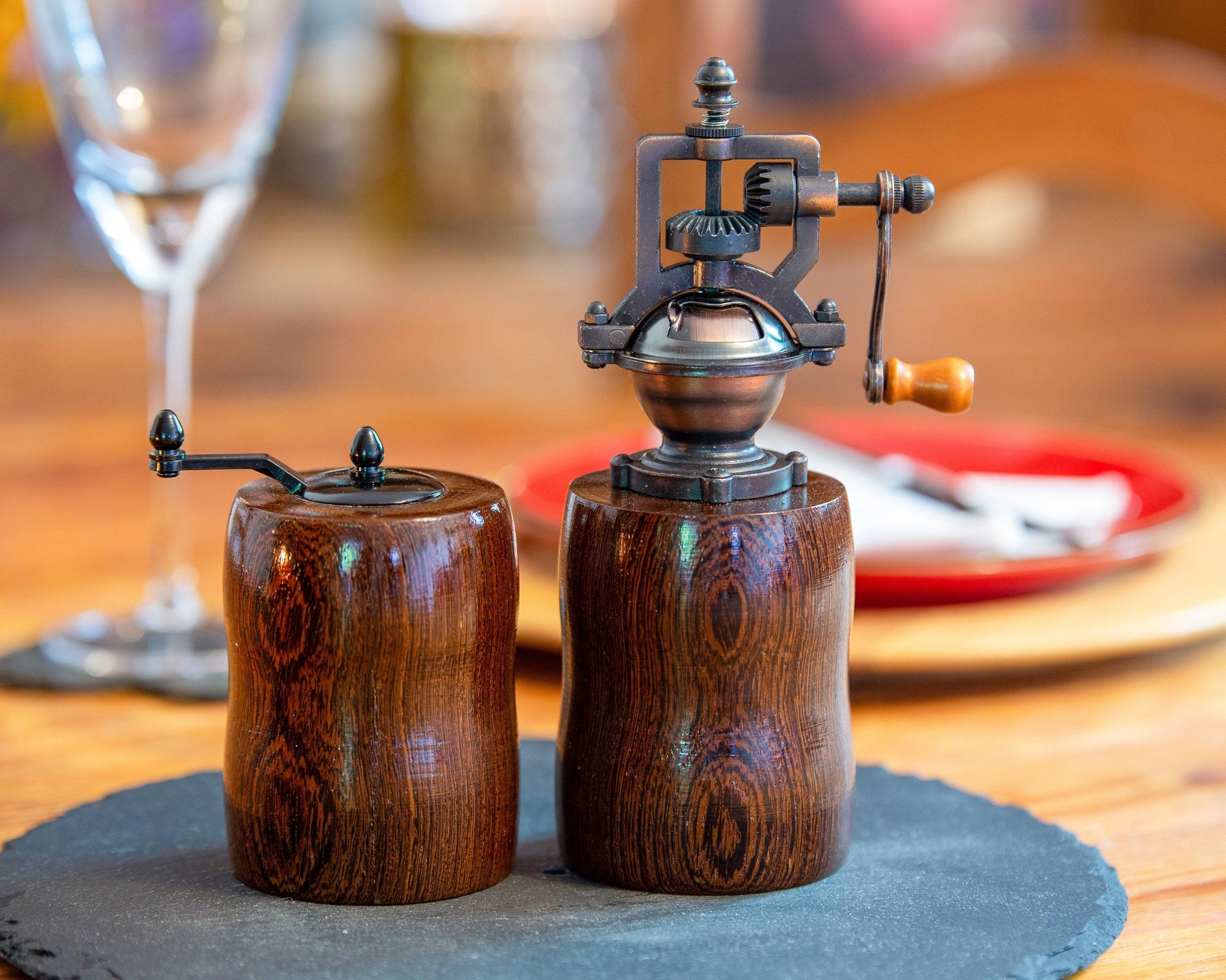 Salt And Pepper Mill Made From Panga Panga - woodnlotsoflove