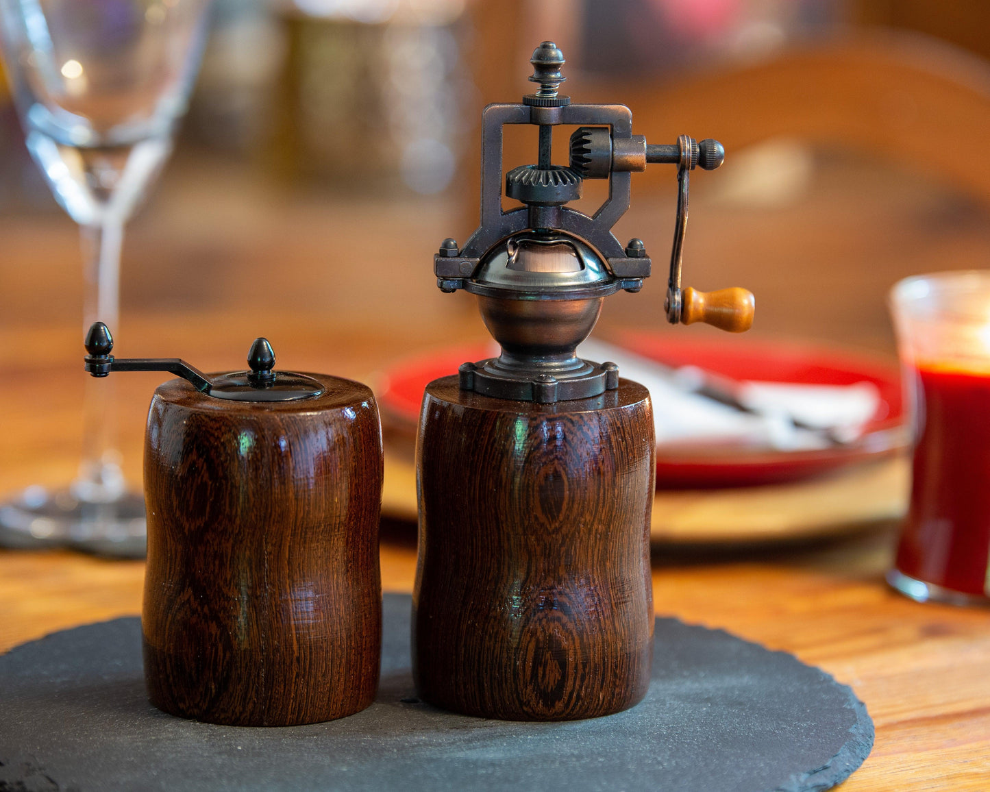 Salt And Pepper Mill Made From Panga Panga - woodnlotsoflove