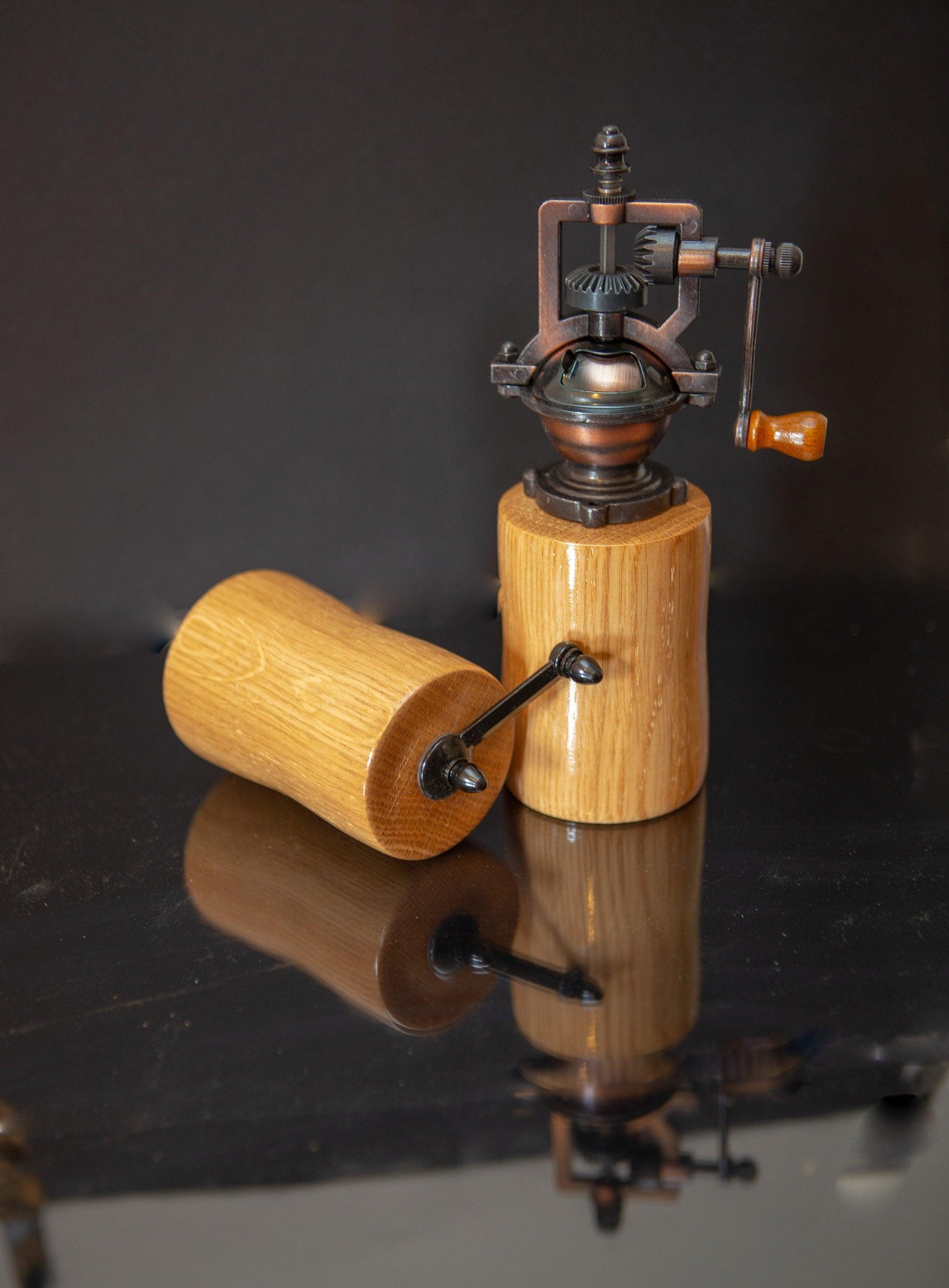 Salt And Pepper Mill Made From Oak - woodnlotsoflove