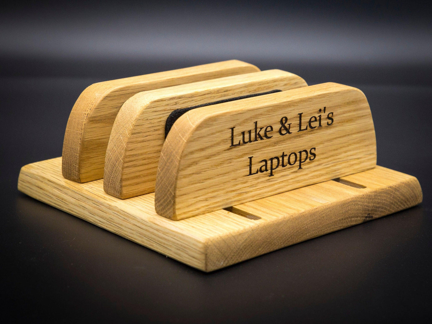 Solid Oak Laptop And Hard Drive Stand - woodnlotsoflove