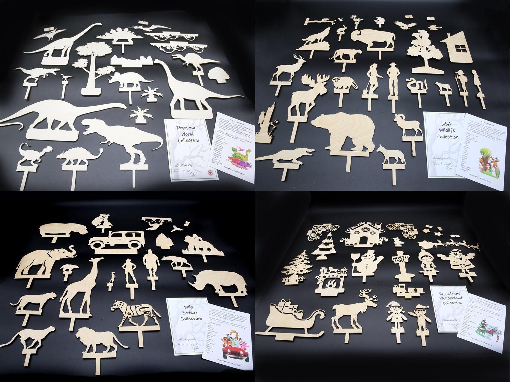 Wild Safari Animal Shadow Puppets - woodnlotsoflove