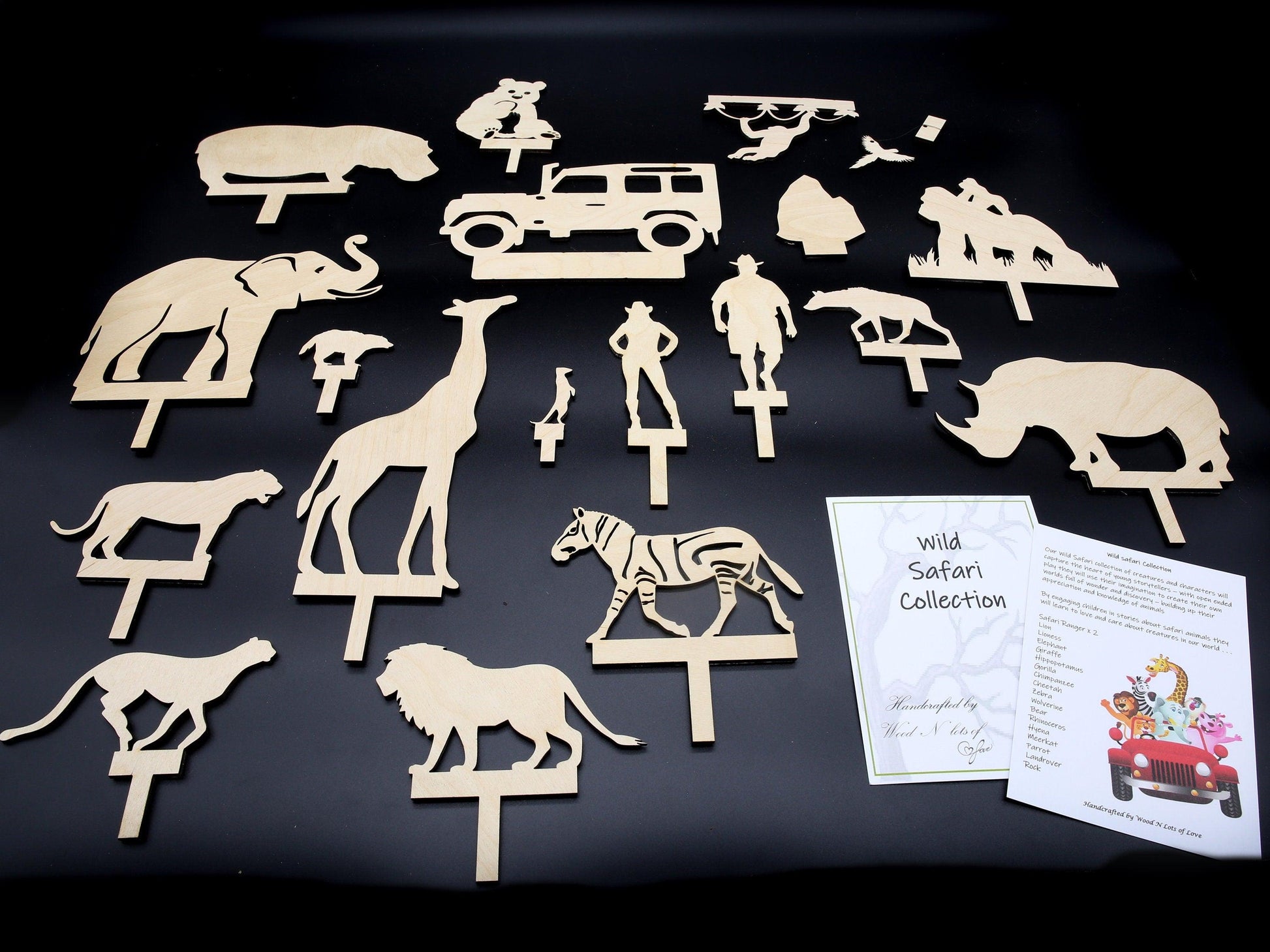 Wild Safari Animal Shadow Puppets - woodnlotsoflove