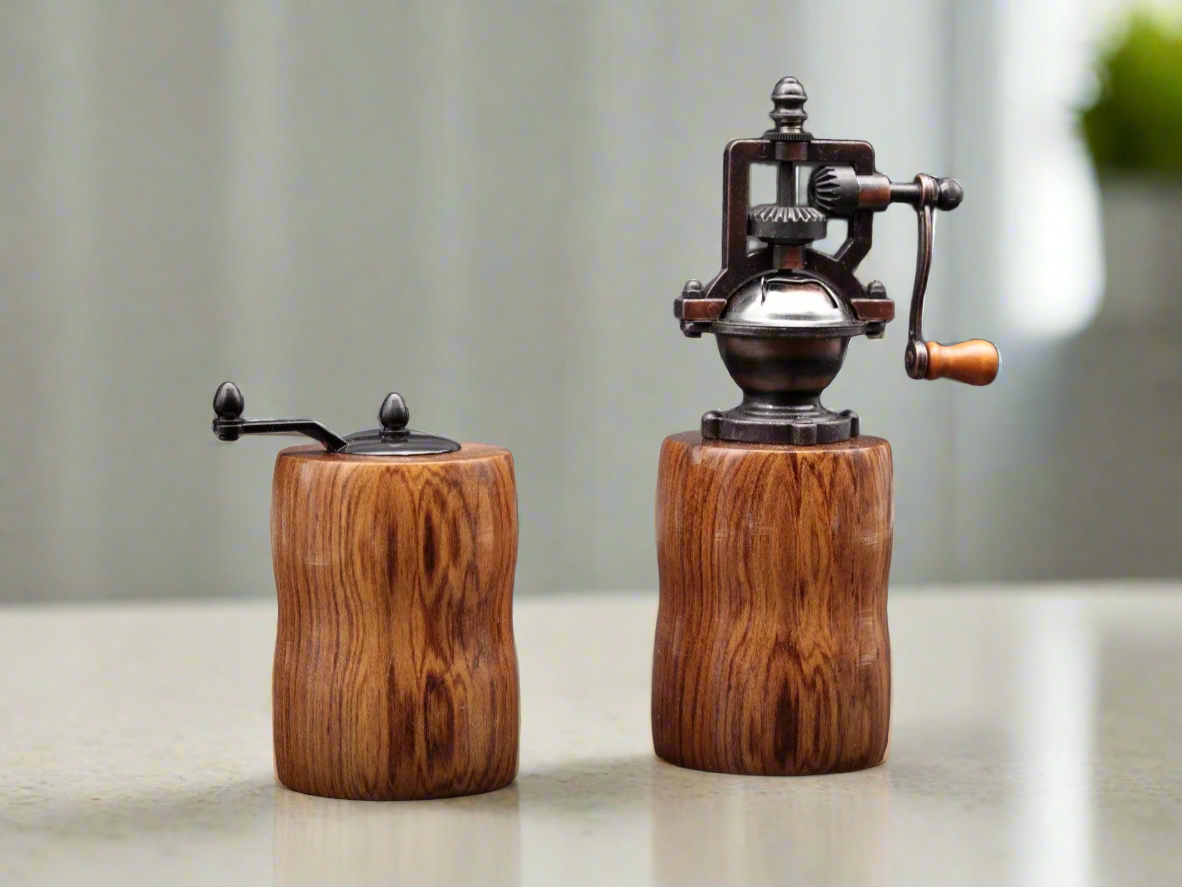 Salt And Pepper Mill Made From Sandalwood