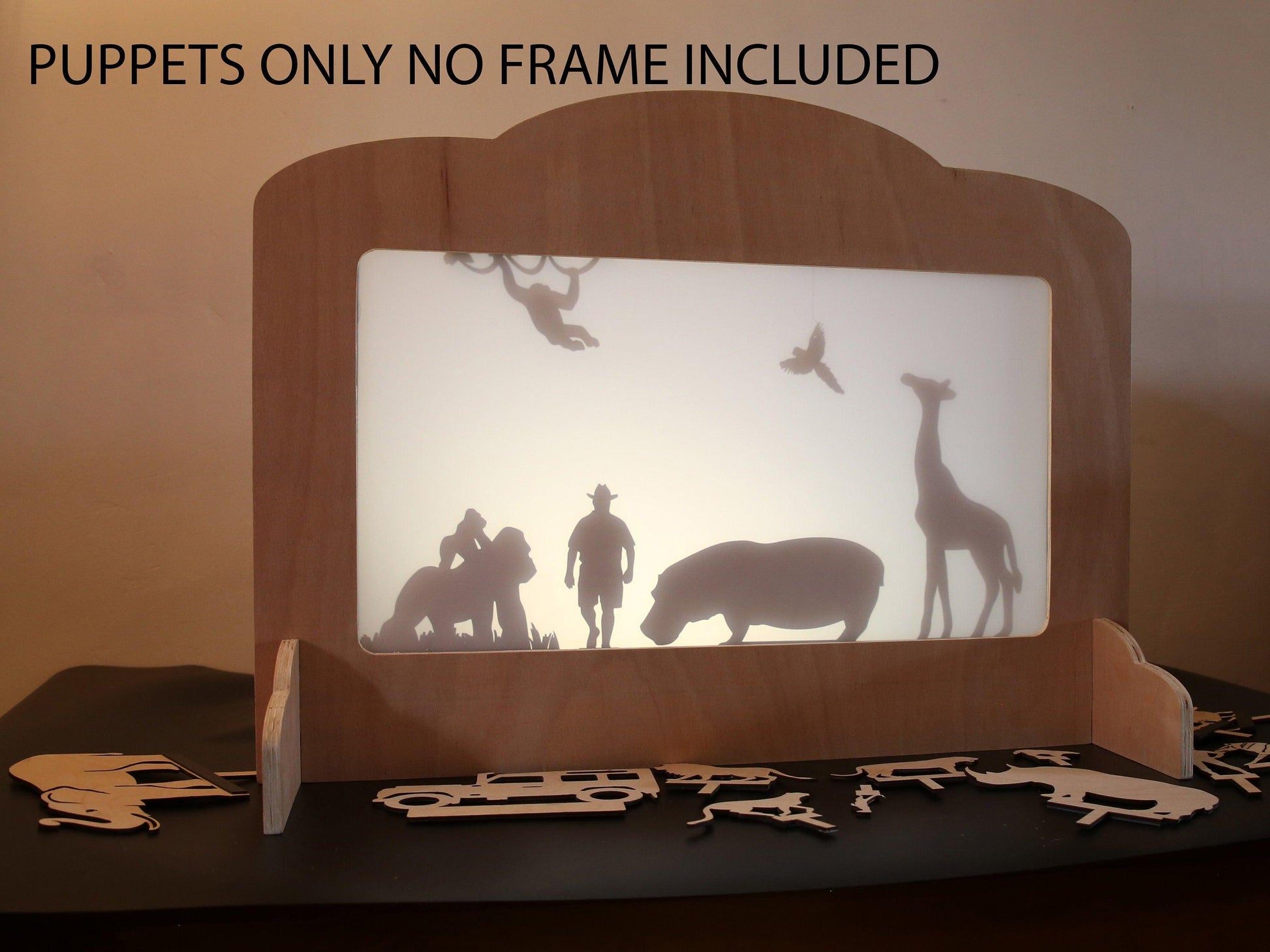 Wild Safari Animal Shadow Puppets - woodnlotsoflove