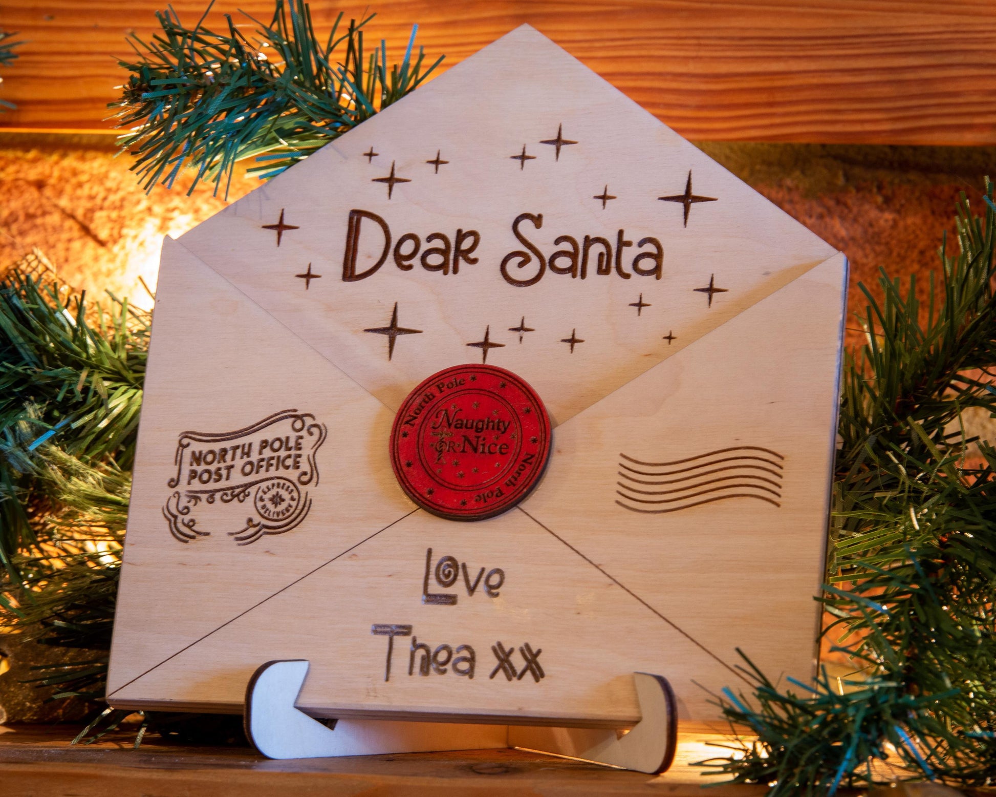 Personalised Letter To Santa - Free Standing - woodnlotsoflove