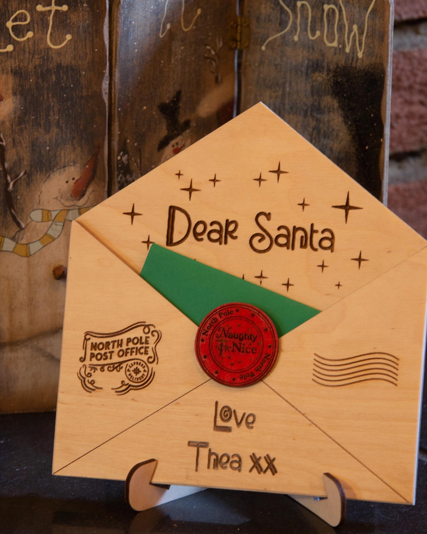 Personalised Letter To Santa - Free Standing - woodnlotsoflove