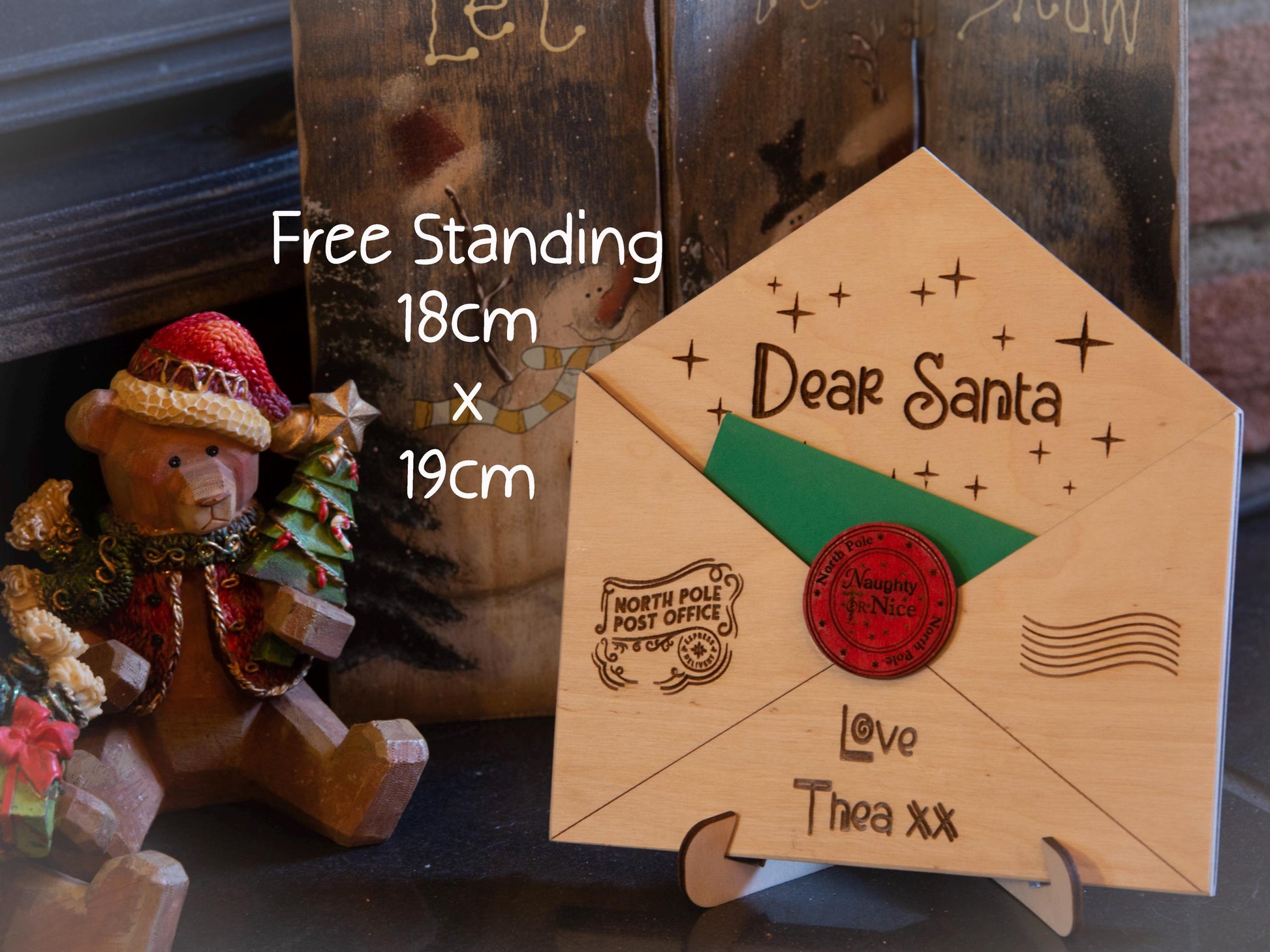 Personalised Letter To Santa - Free Standing - woodnlotsoflove