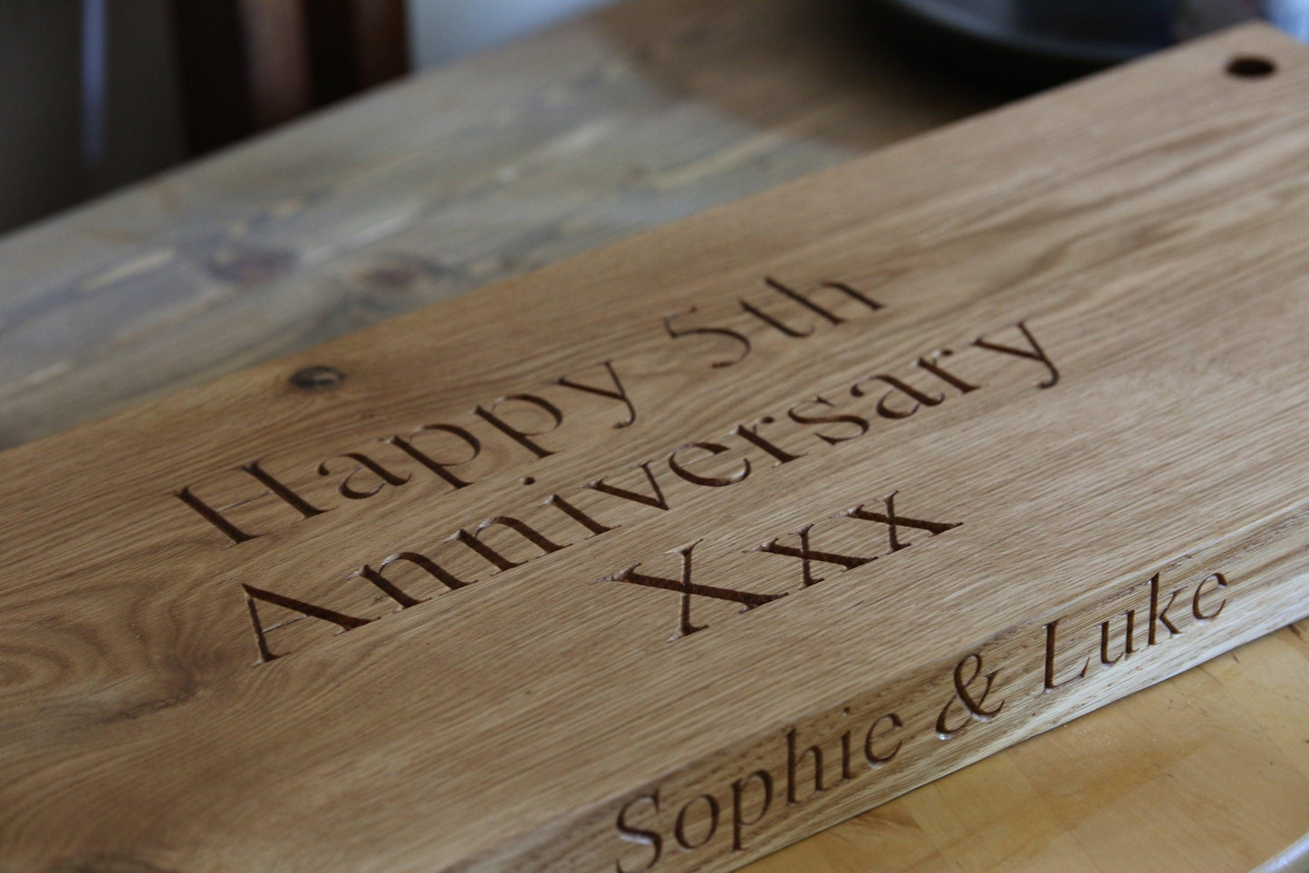 80cm Oak Swing - Carved Text On One Side - woodnlotsoflove