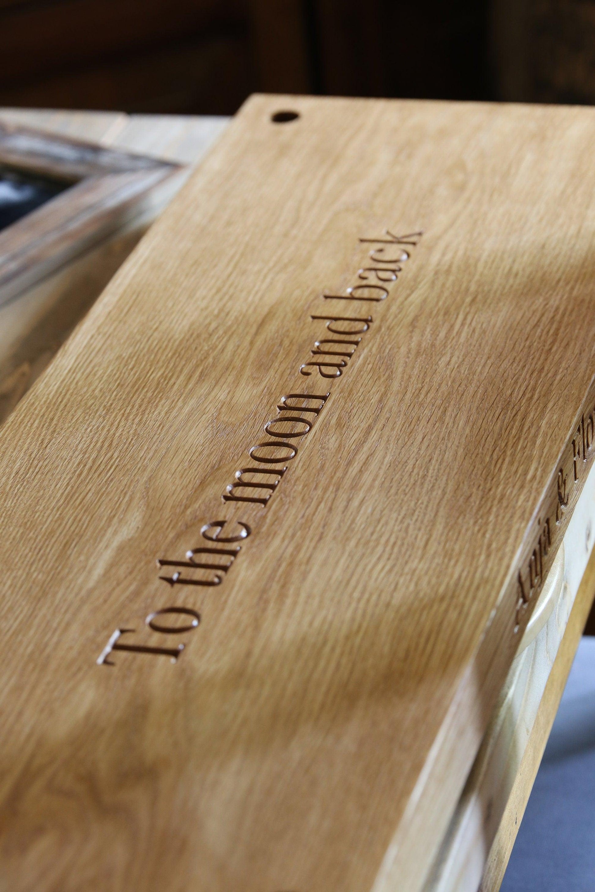 80cm Oak Swing - Carved Text On One Side - woodnlotsoflove
